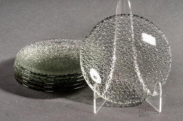 Set of saucers ''Ice Grit'' Prądniczanka Glassworks