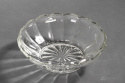 colorless glass bowl