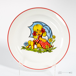 Plate with a girl porcelain Krzysztof