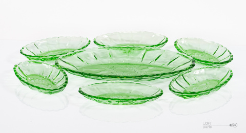 Herring plates Thistles 1279 Glassworks Ząbkowice