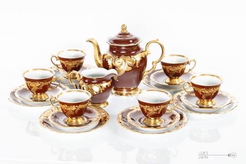 serwis do kawy fryderyka złoty liść wawel