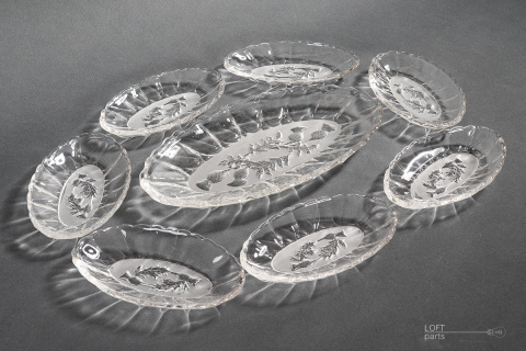 komplet śledziówek osty huta szkła ząbkowice