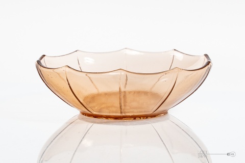 stara rozalinowa misa salaterka huty szklane niemen