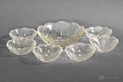 bezbarwne salaterki prl krośnienskie huty szkła