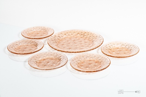 zestaw deserowy stokrotki huta szkła ząbkowice