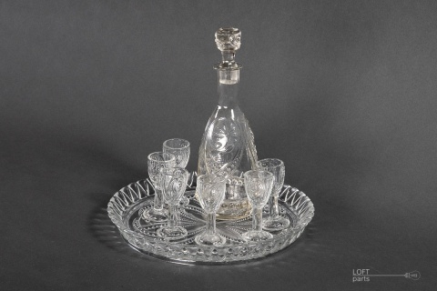 garnitur do wódki huta szkła hortensja