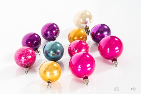 komplet bombek na choinkę prl