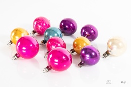 set of vintage Christmas baubles