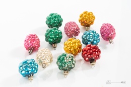 komplet bombek choinkowych szyszki prl