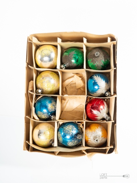 zestaw bombek na choinkę prl