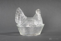 Large Colourless Hen Glassworks Ząbkowice