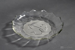 Platter with palm tree Hortensja glassworks