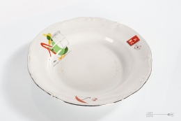 talerz z bajką porcelana prl