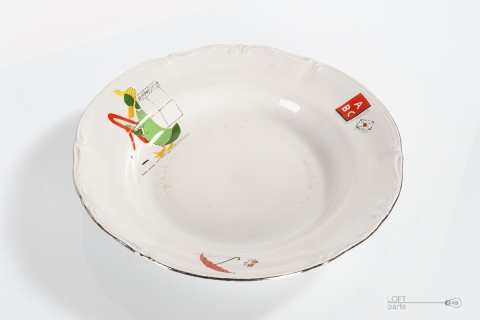 talerz z bajką porcelana prl