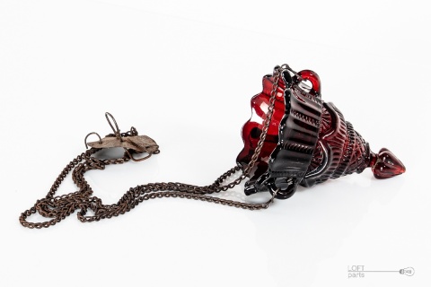 glass old hanging olive lamp