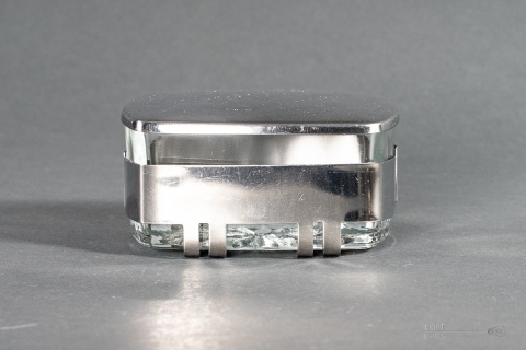 metalowo szklana bombonierka stojadła