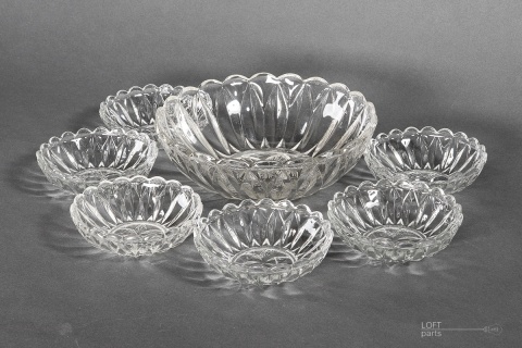 komplet miseczek 1261 huta szkła ząbkowice