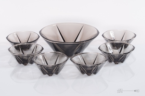 komplet salaterek huta szkła ząbkowice