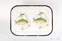 enamelled tray with fish ofne