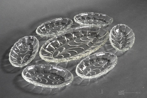 set of herring plates 1278 zabkowiceglassworks