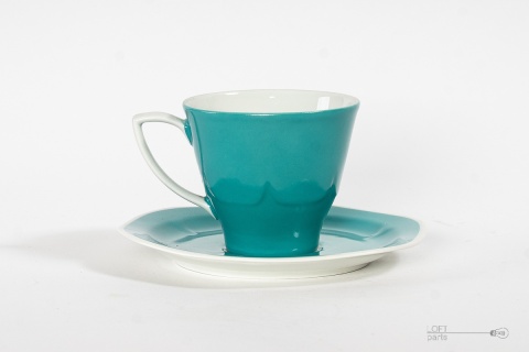 turkusowa filiżanka porcelana karolina